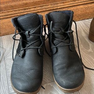 Black Lace-Up Ankle Boots
